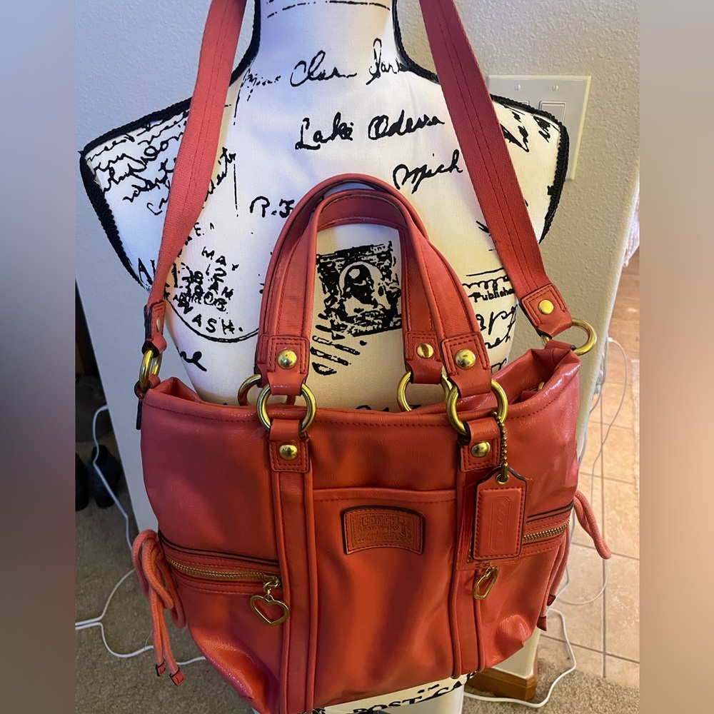 Coach Leather Poppy Bag, Salmon Color